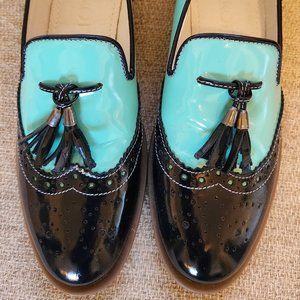 Girotti Green and Black Slip-ons with tassel- Size 38 (US 7, UK 5)